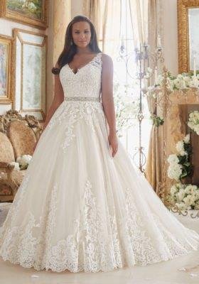 Embroidered wedding gown